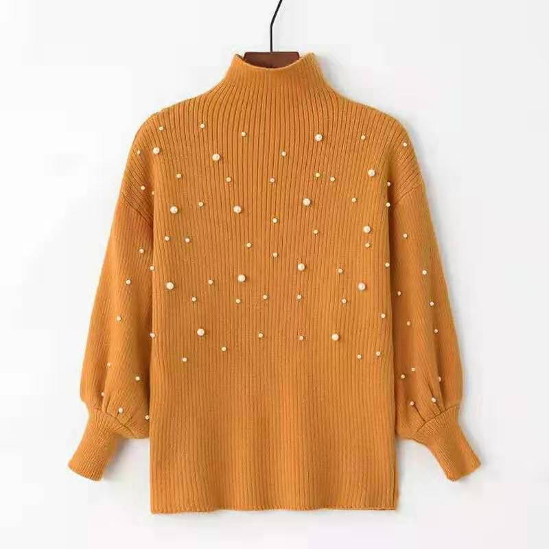 Solid color knitted sweater